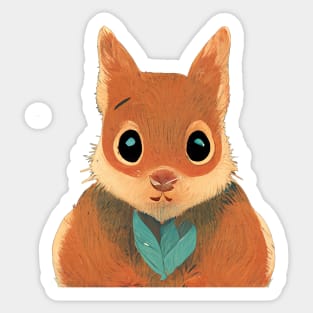 Cute Cartoon Squirrel Sticker